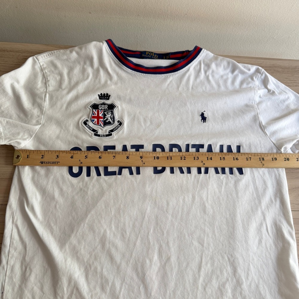Polo Ralph Lauren Great Britain GBR Crest T-Shirt White Small Good - Picture 6 of 9